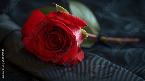 A red rose on a black background