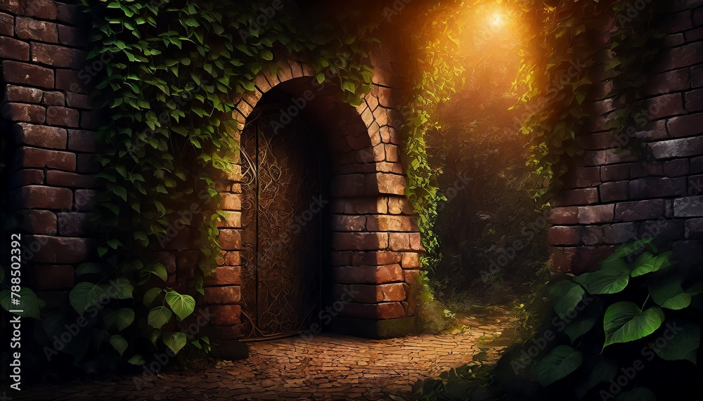 Fototapeta premium brick wall with light