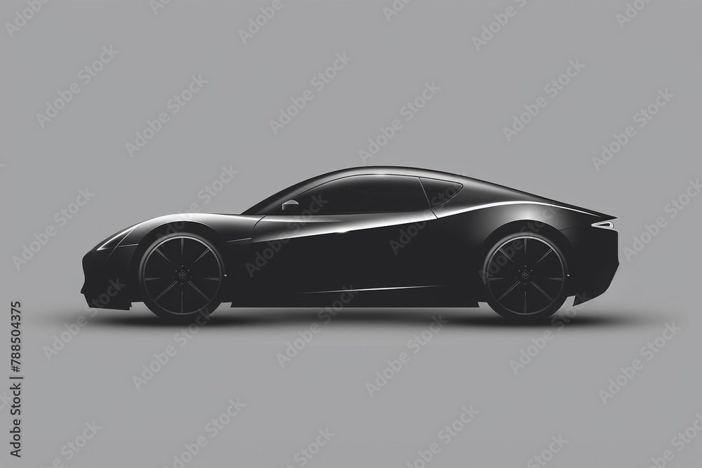 Sleek black car icon logo with a minimalist, modern aesthetic