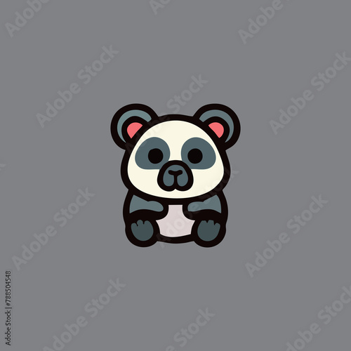 Panda logo, cute sticker, Cute panda brand mascot cartoon character, Animal Logo, Vector illustration of cute shape panda