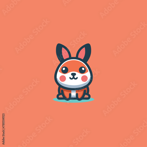 Long eared squirrel kawaii logo, cute sticker, Cute squirrel brand mascot cartoon character, Animal Logo, Vector illustration of cute shape squirrel