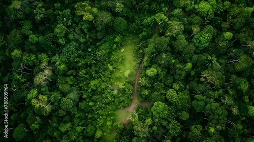 Deforestation Boundary: A Dramatic Aerial Contrast of Nature's Lush Forests and Human Intervention