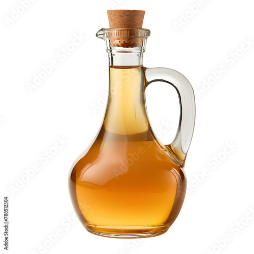 Homemade apple vinegar isolated on transparent background Generative Ai.