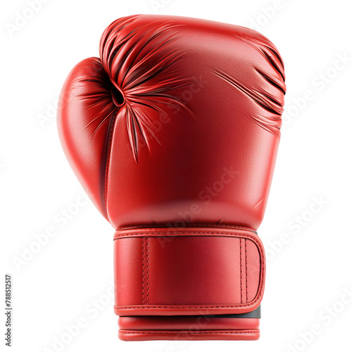 Red boxing glove isolated on transparent background Generative Ai. © Sathaporn