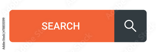 search button with a search icon isolated on a white background