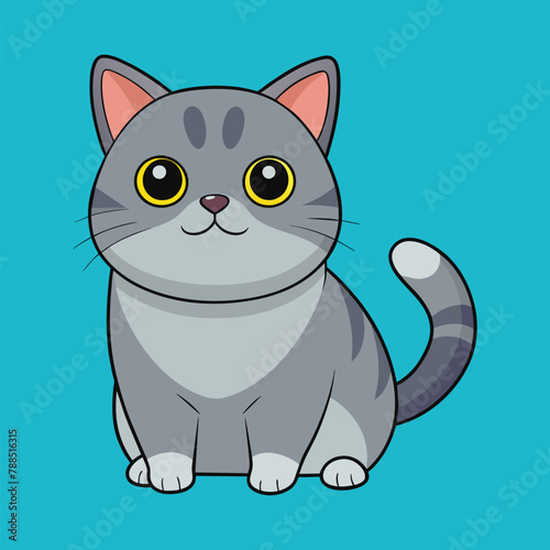 British shorthair cat cartoon animal illustration