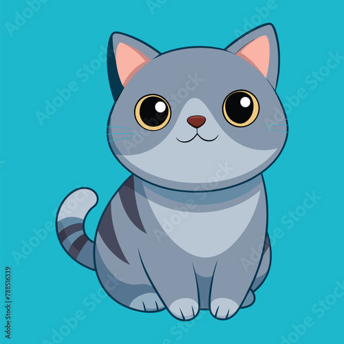 British shorthair cat cartoon animal illustration