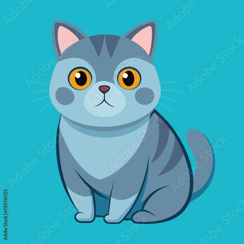 British shorthair cat cartoon animal illustration