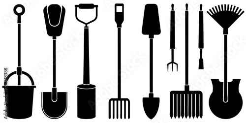 set of farming tools tools