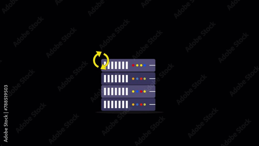 Data Base or Server Load Concept Animation Video - Transparent