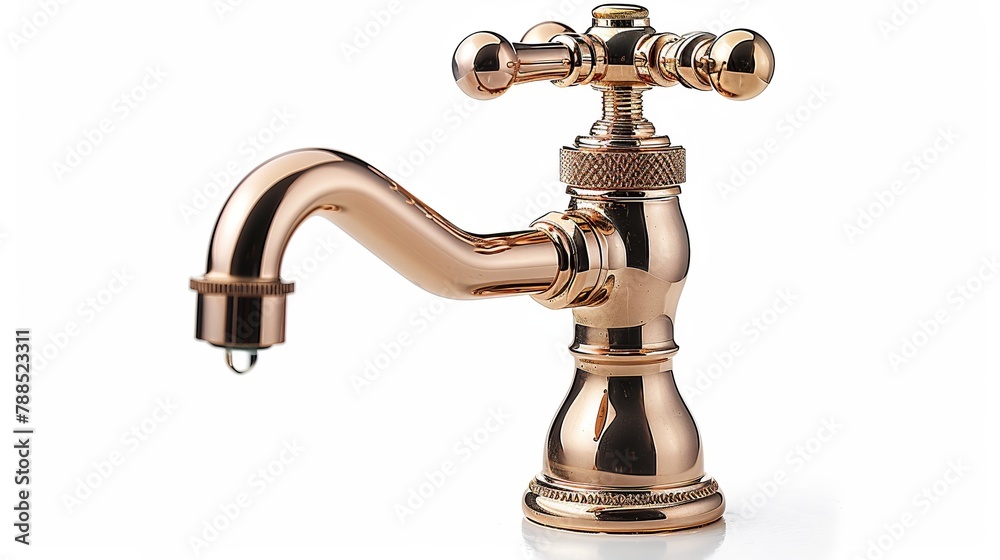 Dripping tap with drop on white background Dripping tap with drop on white background