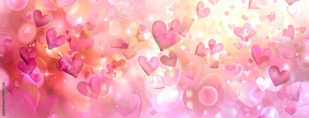Pink background with hearts,Soft Pastel Hearts Background for Valentine's Day and Mother's Day Banner Design