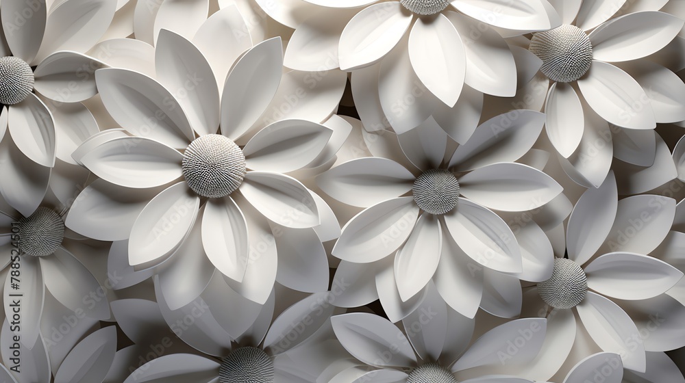 3D Look white and black circle with white flower decor wallpaper. 3d wallpaper design for home, office, bedroom, house, and shop wall art decor. 3d background. 3d mural illustration wallpaper. 3D Look white and black circle with white flower decor wallpaper. 3d wallpaper design for home, office, bedroom, house, and shop wall art decor. 3d background. 3d mural illustration wallpaper.