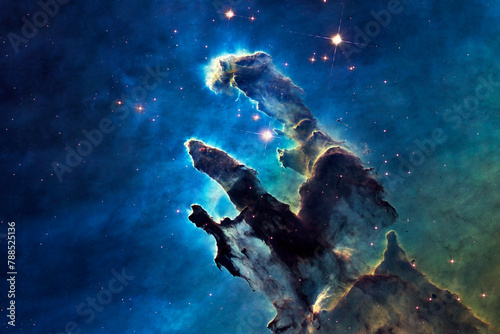 Fototapeta Naklejka Na Ścianę i Meble -  A cosmic nebula of unusual shape. Elements of this image furnished by NASA
