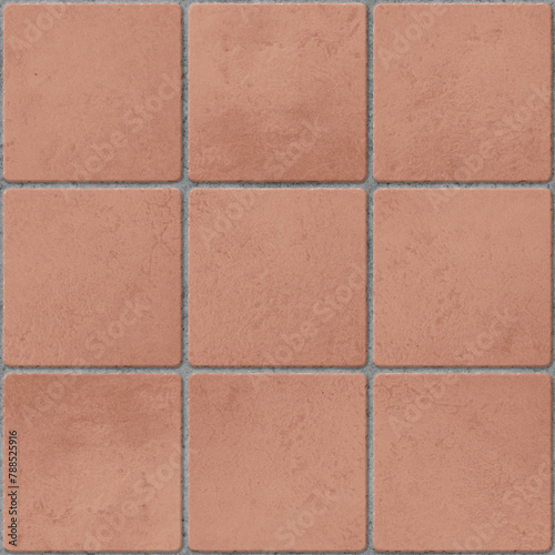 Rough terracotta tiles for outdoor seamless pattern background
