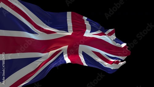 3d animation of the national flag of United Kigdom waving in the wind. photo