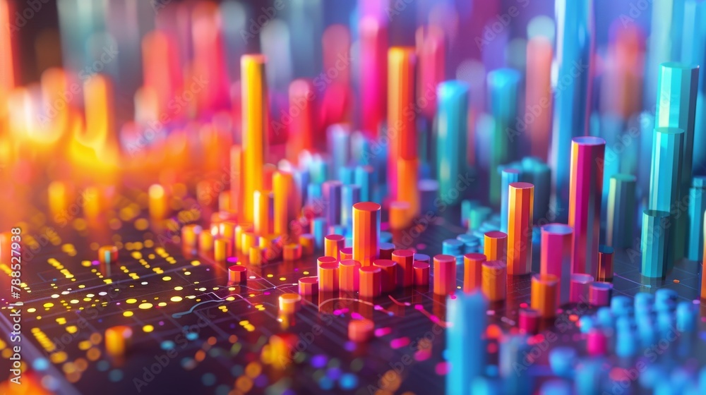 circuit board with colorful 3d shapes circuit board with colorful 3d shapes