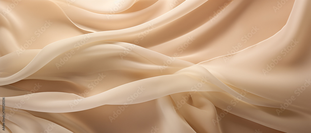 Fototapeta premium Elegant beige silk waves creating a luxurious and smooth texture