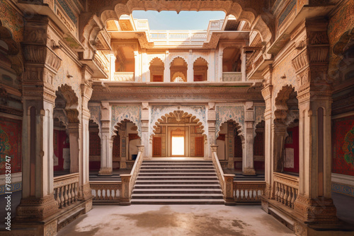 Entrance to the Indian Palace. Excursion in Indian palaces.
