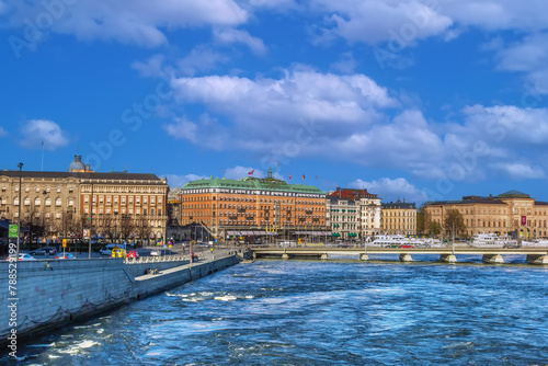 Embankment in central Stockholm, Sweden