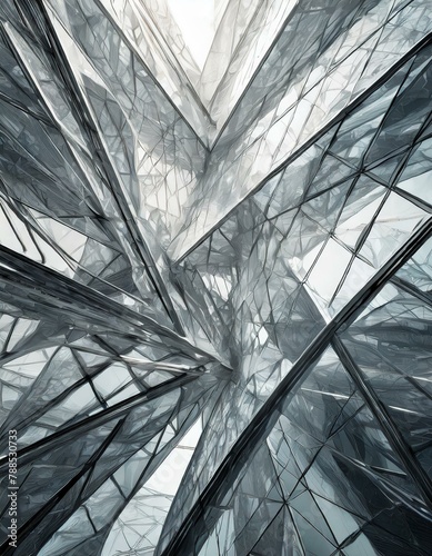 Develop an abstract geometric background where the crystalline structure is interpreted as an architectural marvel