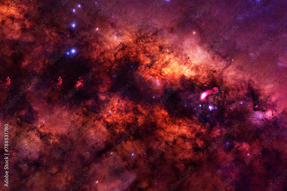 Bright red galaxy. Elements of this image furnished by NASA