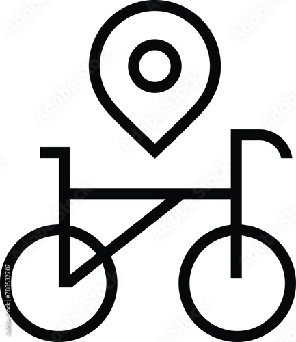 bike icon. Thin linear style design isolated on white background