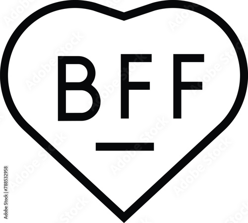 bff icon. Thin linear style design isolated on white background