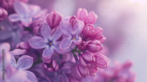 Spring flowers. Lilac flowers on white wooden background. © ksu_ok