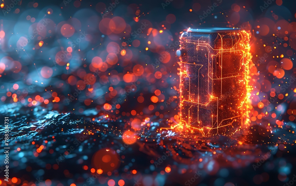 Futuristic Photo, Advancing Lithium-Ion Battery Tech with Fast Charging & Digital Cyberspace Vibes Futuristic Photo, Advancing Lithium-Ion Battery Tech with Fast Charging & Digital Cyberspace Vibes