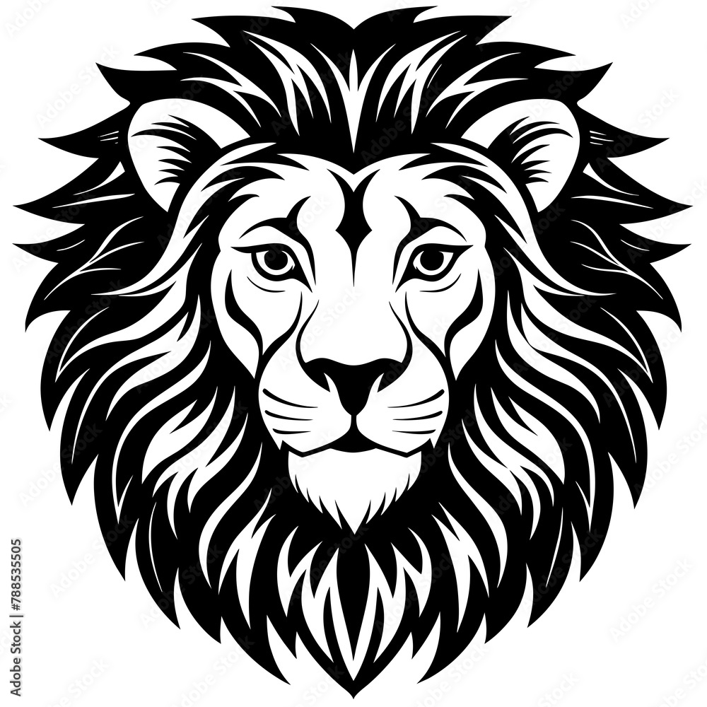 Fototapeta premium lion head silhouette vector illustration svg file