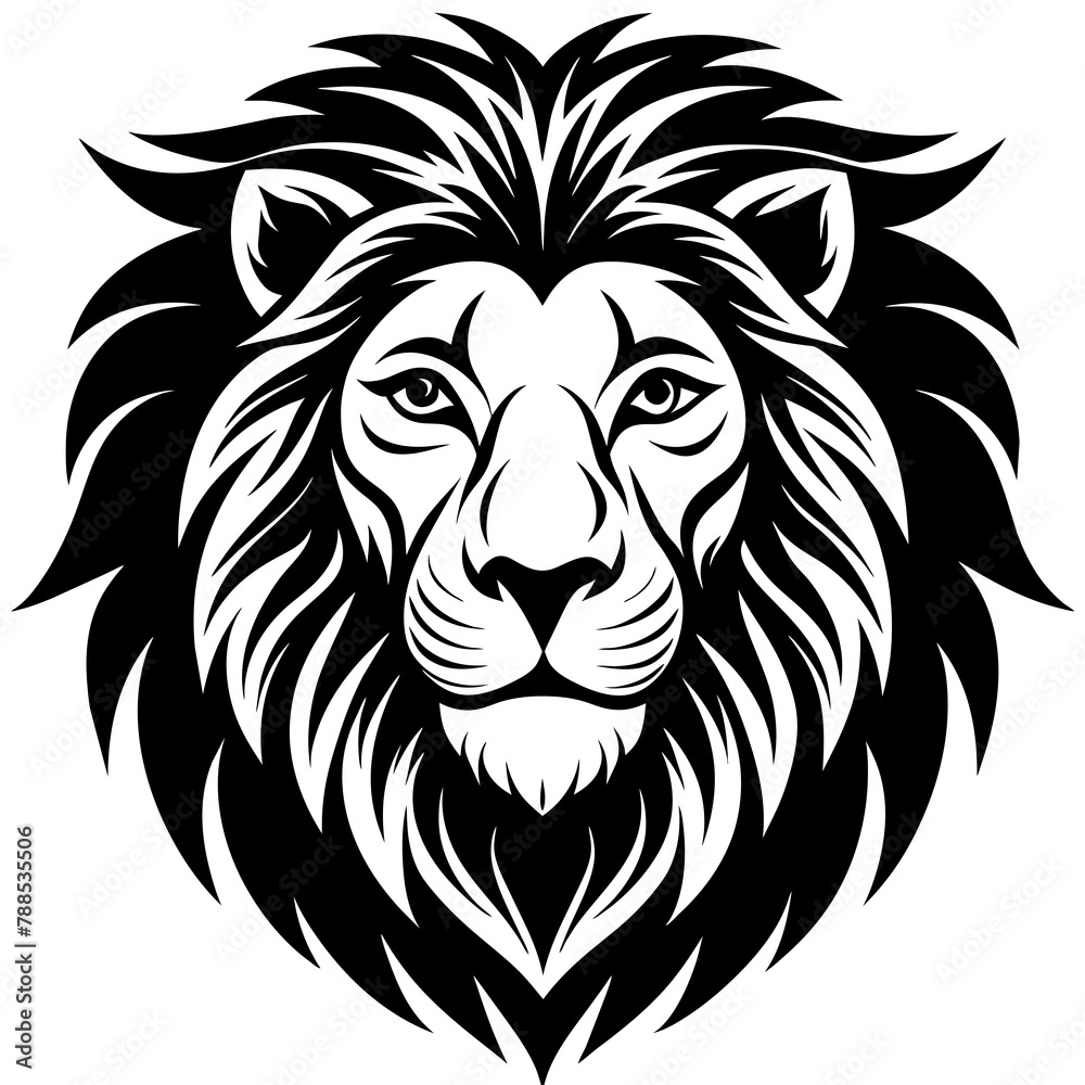 Fototapeta premium lion head silhouette vector illustration svg file