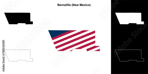 Bernalillo County (New Mexico) outline map set photo