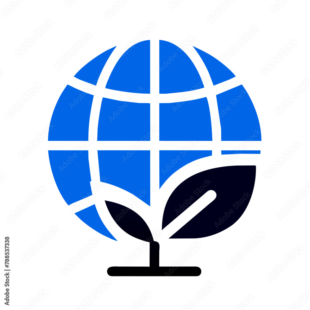 Earth Globe with Leaf icon vector graphics element silhouette sign symbol illustration on a Transparent Background Earth Globe with Leaf icon vector graphics element silhouette sign symbol illustration on a Transparent Background
