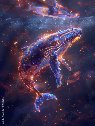 Celestial Whale Swimming in the Cosmic Ocean