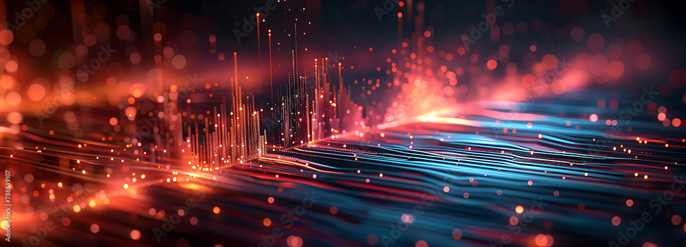 Obraz premium Digital background for tech, AI, data, audio, graphics, and more