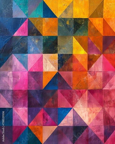 Abstract of small coloured triangles