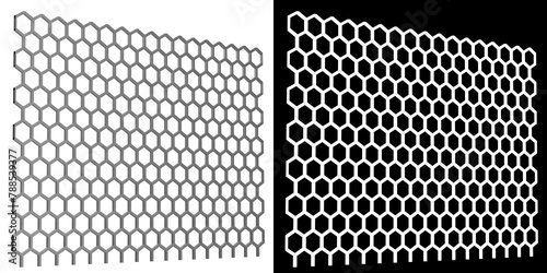 3D rendering illustration of a modular honeycomb grid panel