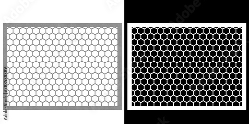3D rendering illustration of a modular honeycomb grid panel