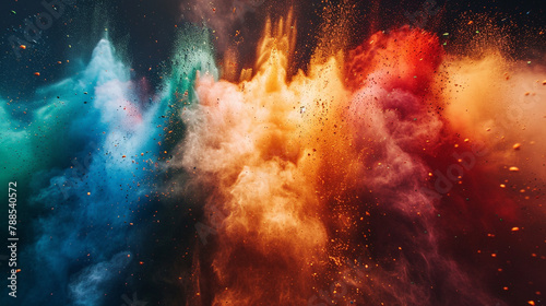 The spirit of Holi meets the colors of the Mexican flag in a dynamic powder splash. photo