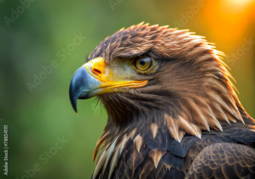 Close up of an eagle behind in nature