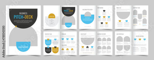 Business Pitch Deek Template, Business Brochure Design, Brochures