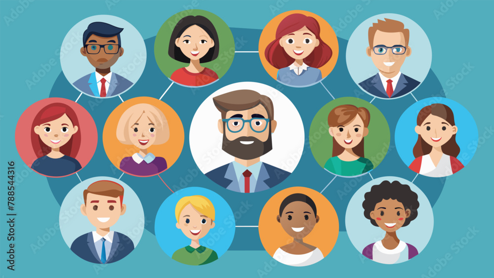 Collection of different avatar characters happy business people men and women Collection of different avatar characters happy business people men and women