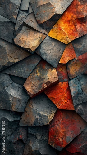 A vivid geometric shape background creates a visually stimulating and dynamic wall. Abstract background of geometric shapes in an intricate and mesmerizing pattern.