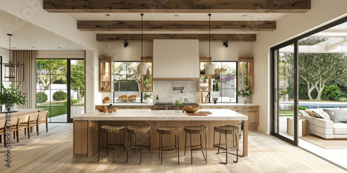 white kitchen interior with grey cabinets and white marble countertops., modern luxury kitchen home