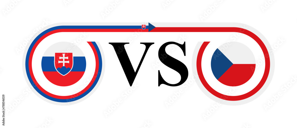 concept between slovakia vs czech republic. vector illustration isolated on white background