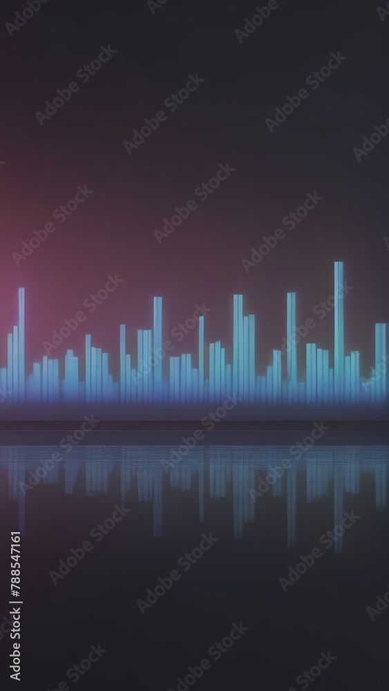 Neon Sound Wave. Abstract background with equalizer effect. Generative AI, Generative, AI