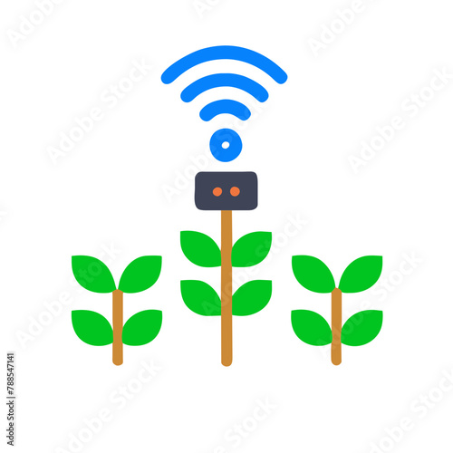 Agriculture IOT icon vector graphics element silhouette sign symbol illustration on a Transparent Background
