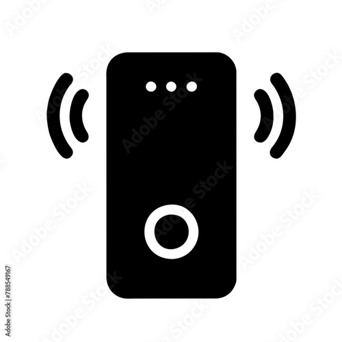 Smart Doorbell Lock single icon vector graphics element silhouette sign symbol illustration on a Transparent Background