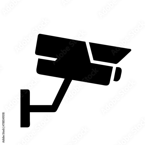 Security Camera Single icon vector graphics element silhouette CCTV sign symbol illustration on a Transparent Background